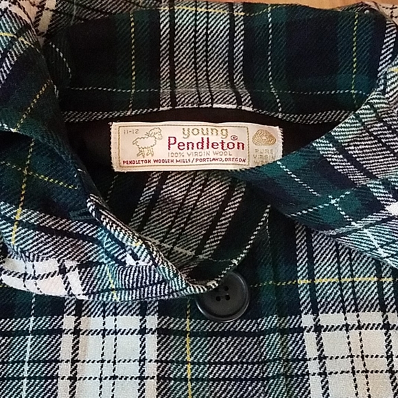 Vintage 70s Jr Pendleton Belted Plaid Jacket - Picture 4 of 11